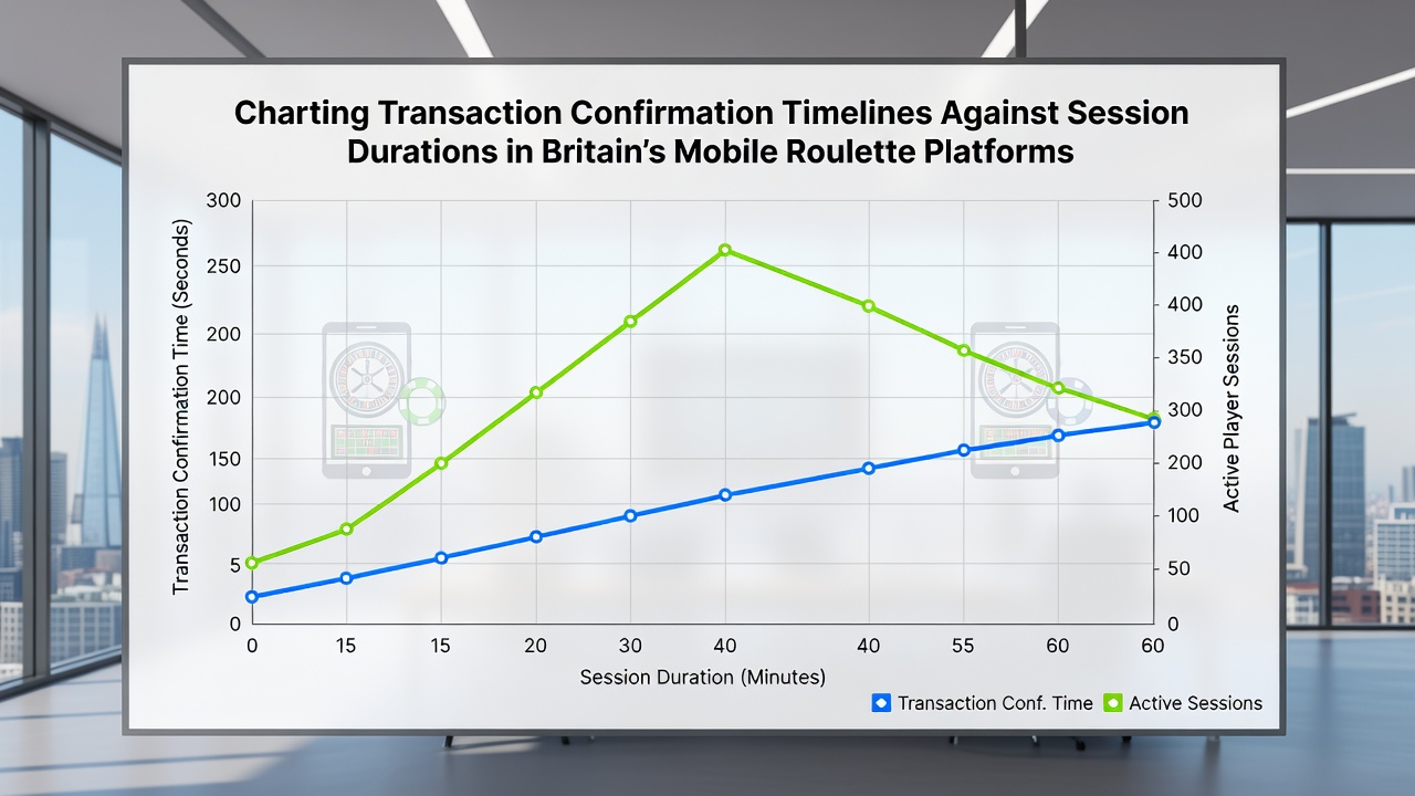 Detailed timeline charts comparing confirmation speeds with player retention metrics on UK mobile roulette applications