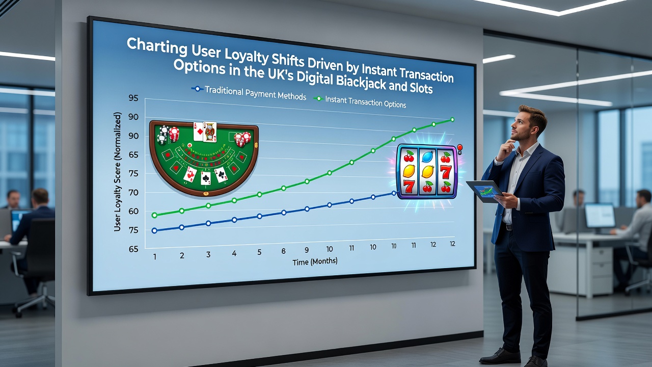 Analytics dashboard displaying loyalty metrics and transaction speed correlations in UK slot applications