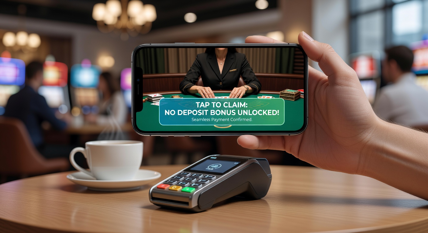 Illustration of a finger tapping a phone to unlock a no deposit bonus on a live roulette wheel in a casino app