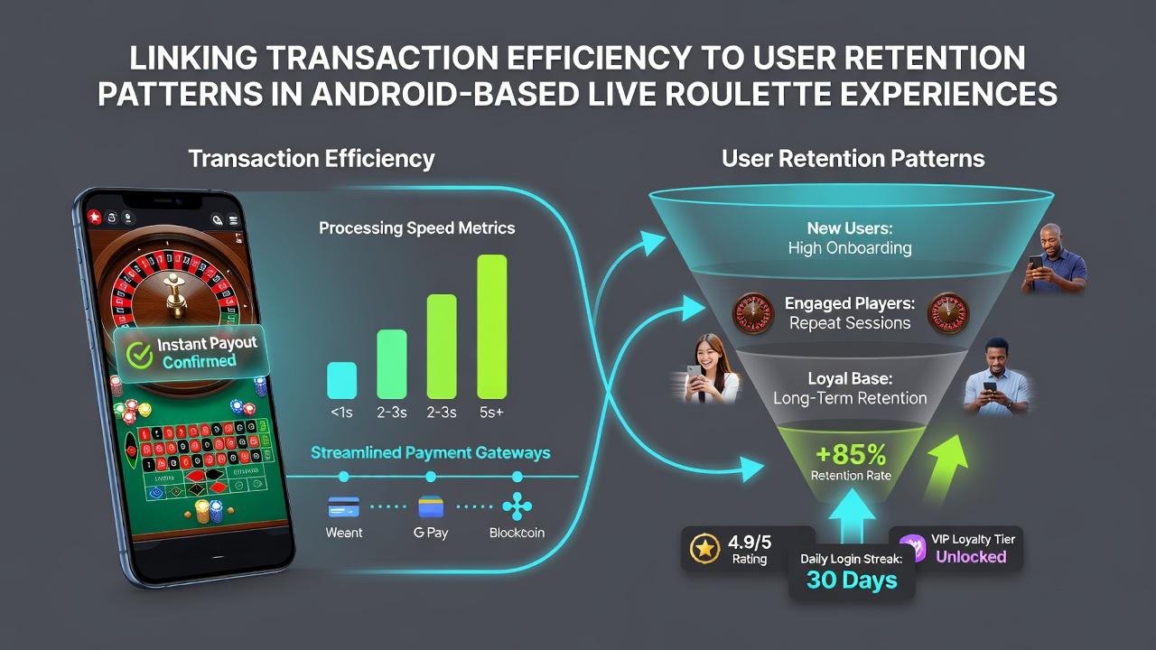 Chart displaying retention curves for different transaction speed tiers in Android roulette applications