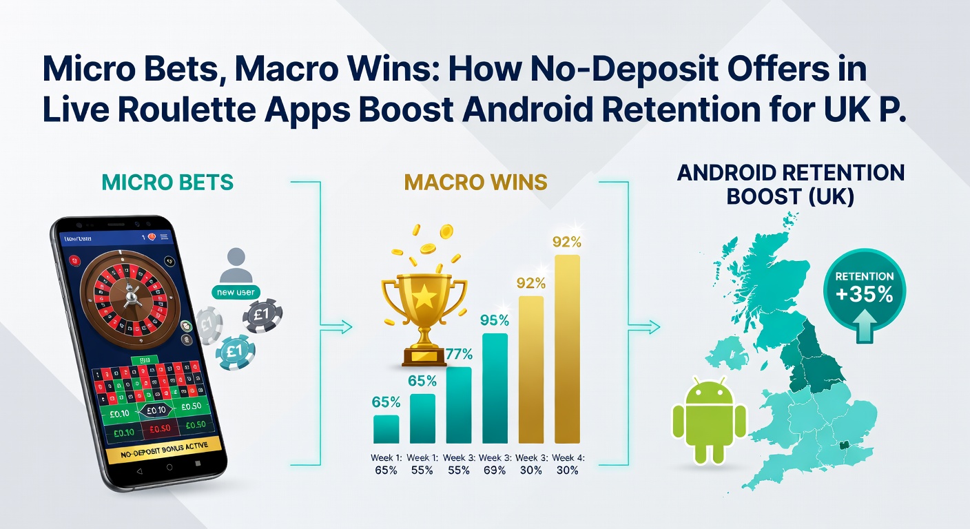 Graph showing retention curves for Android live roulette apps with and without no-deposit bonuses, peaking at 50% for bonus users over 60 days