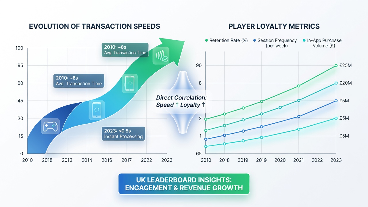Charts and graphs displaying correlation between transaction speeds and player retention in live casino software