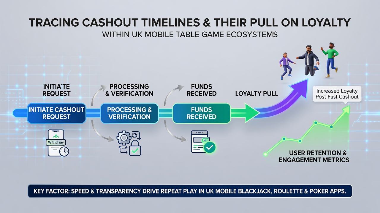 Chart illustrating retention rates tied to different cashout processing speeds in mobile table games